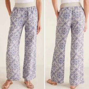 Soft Surroundings Aliso Point 100% Linen Wide‎ Leg Pants Large